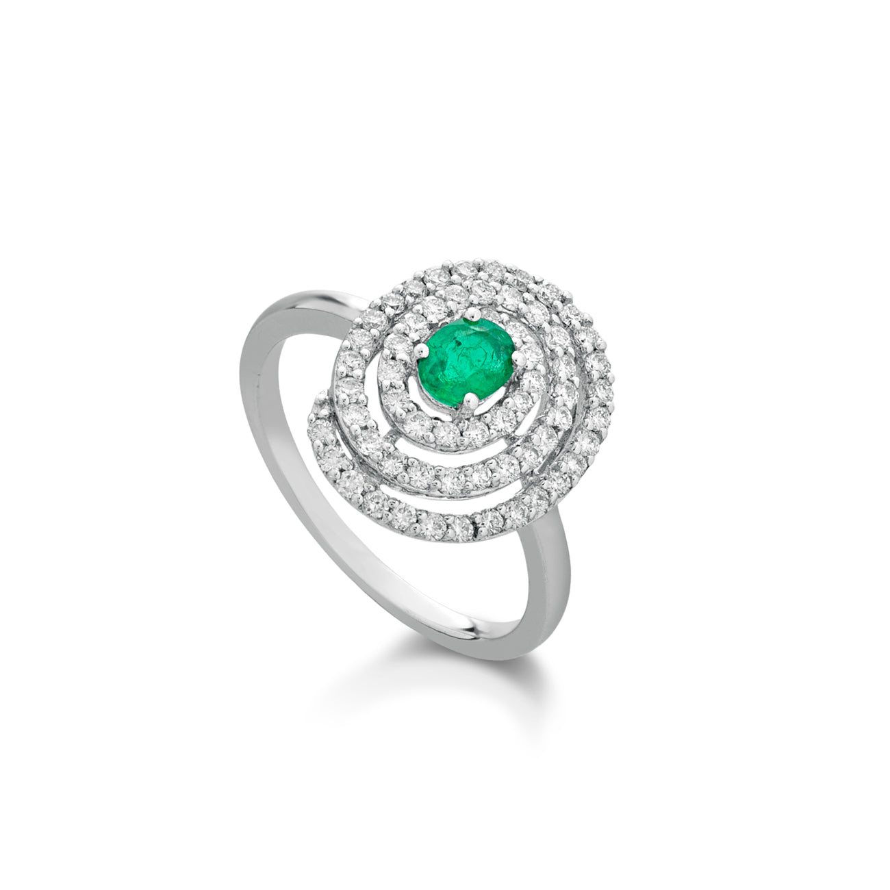ANDS02- ANELLO DIAMANTI E SMERALDO