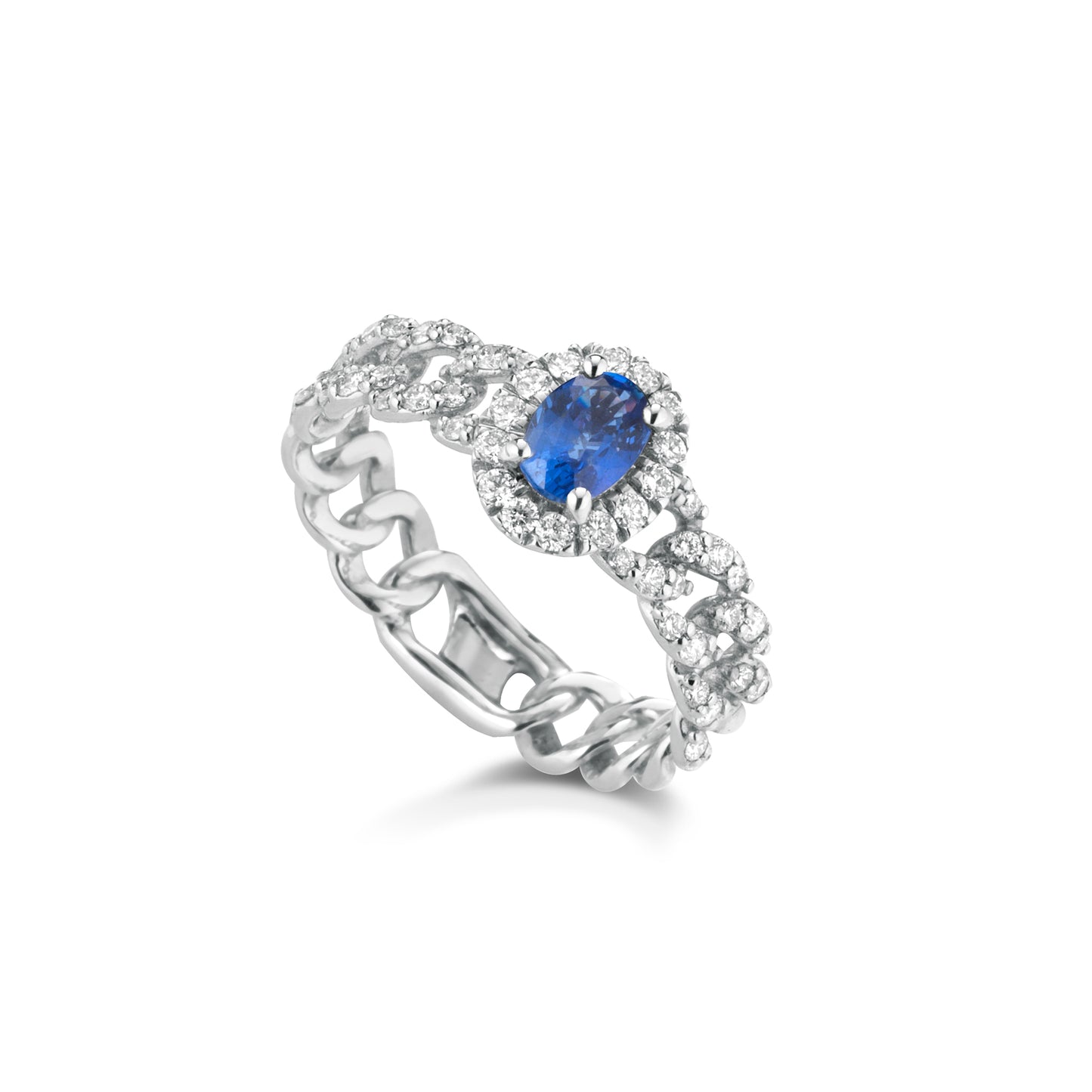 azd29 anello "GRUMETTE" con diamanti e zaffiro