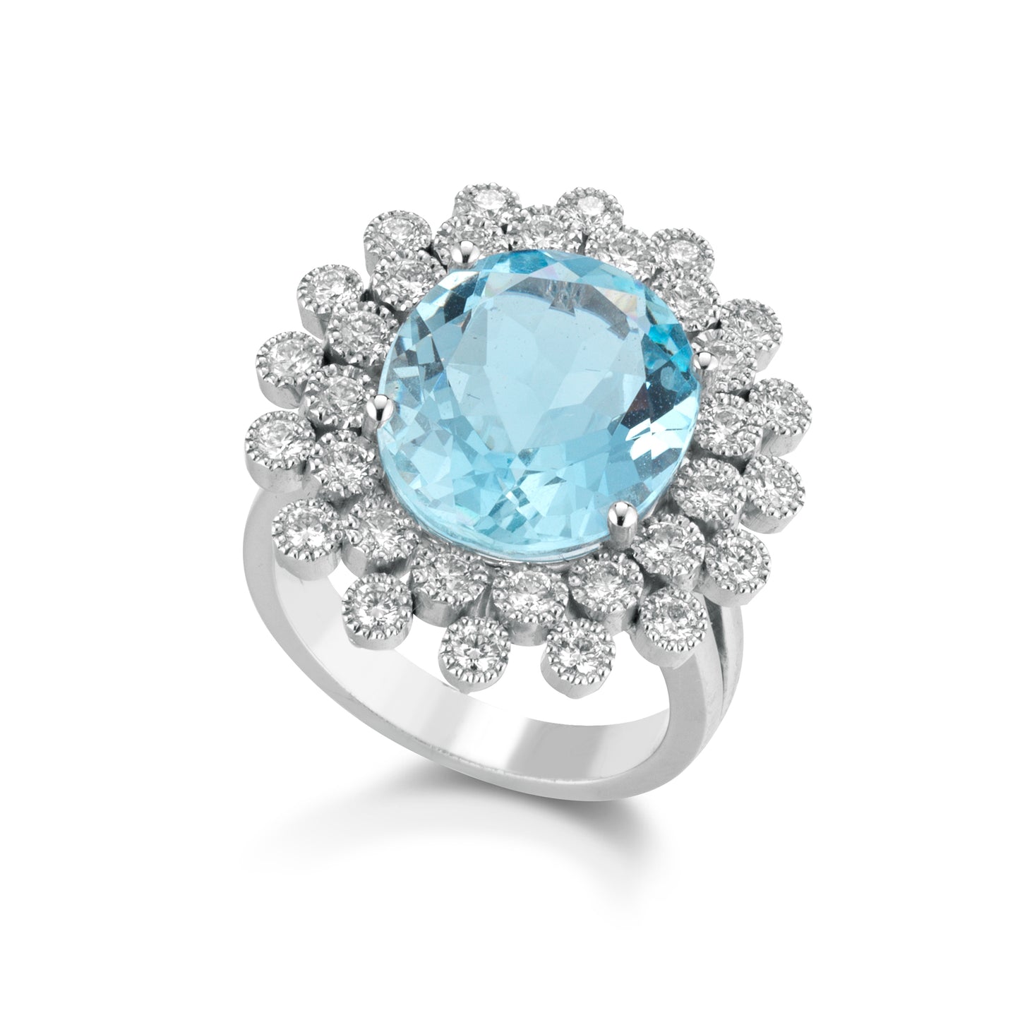 AAD02 ANELLO ACQUAMARINA E DIAMANTI