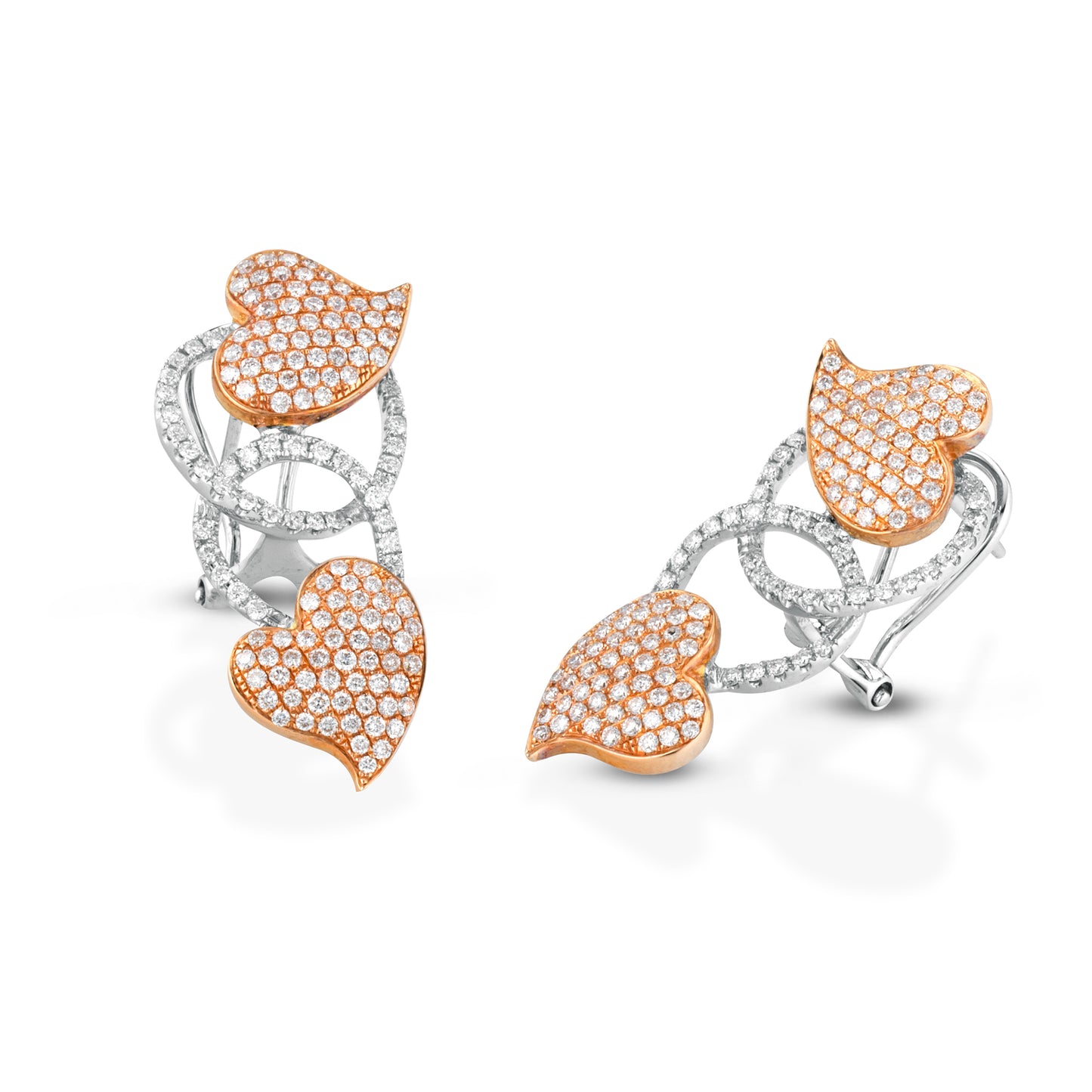 odd80 ORECCHINO DIAMANTI CUORE ROSA