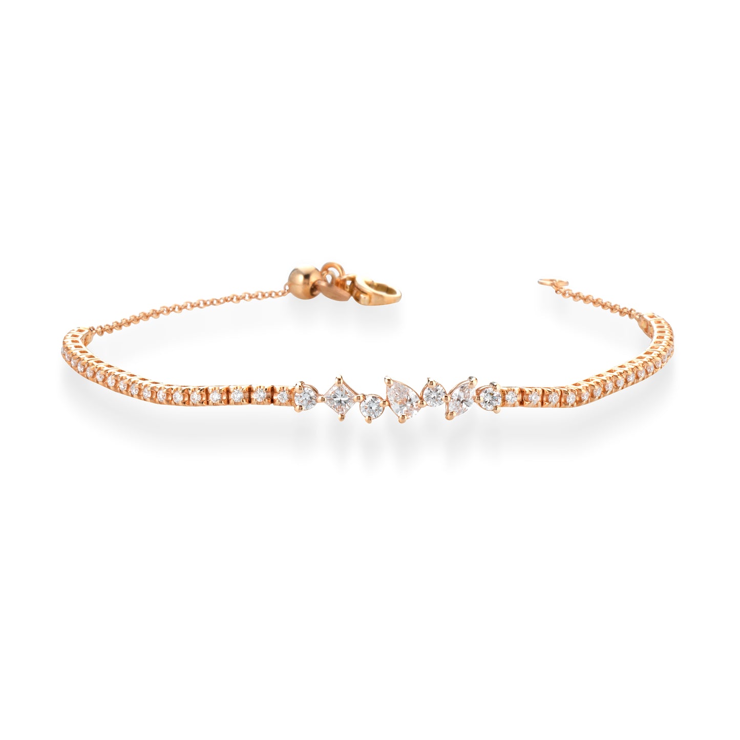 brd01 bracciale diamanti oro rosa