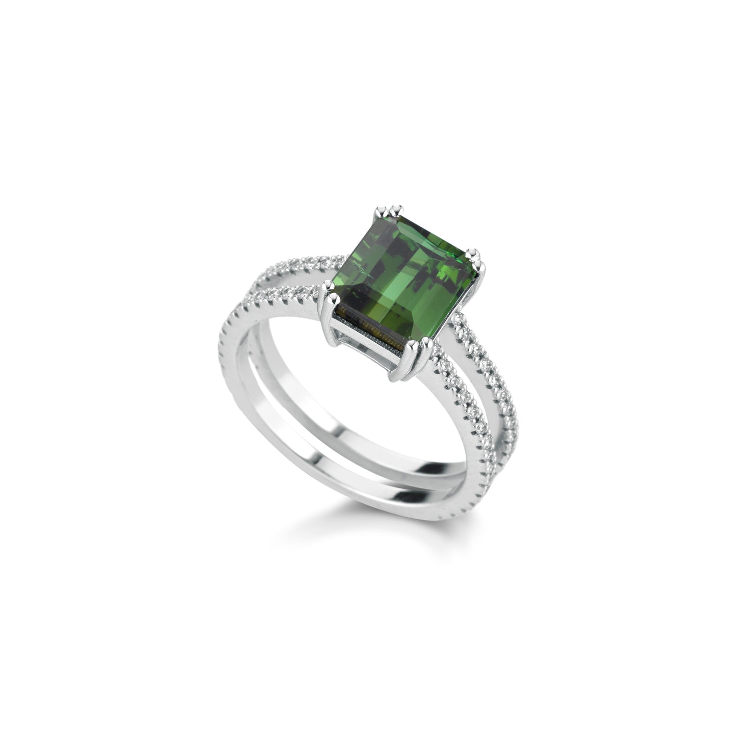 ASP16- ANELLO DIAMANTI E TORMALINA