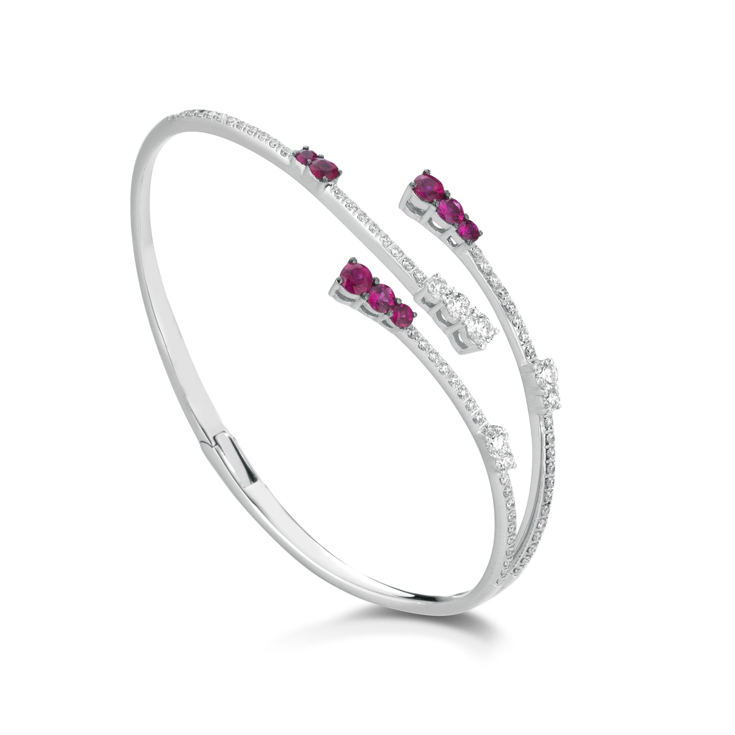 brdd12 - Bracciale rubini diamanti