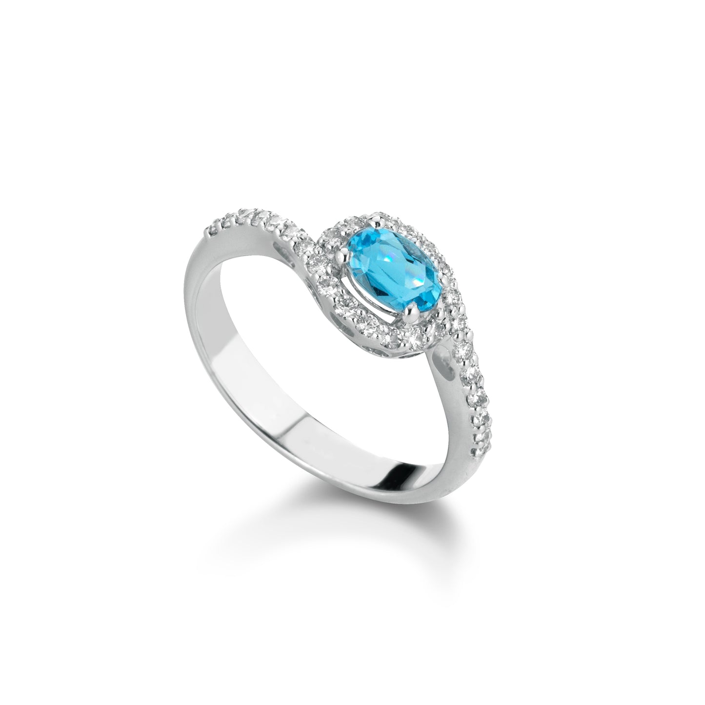 aad01 - Anello acquamarina diamanti