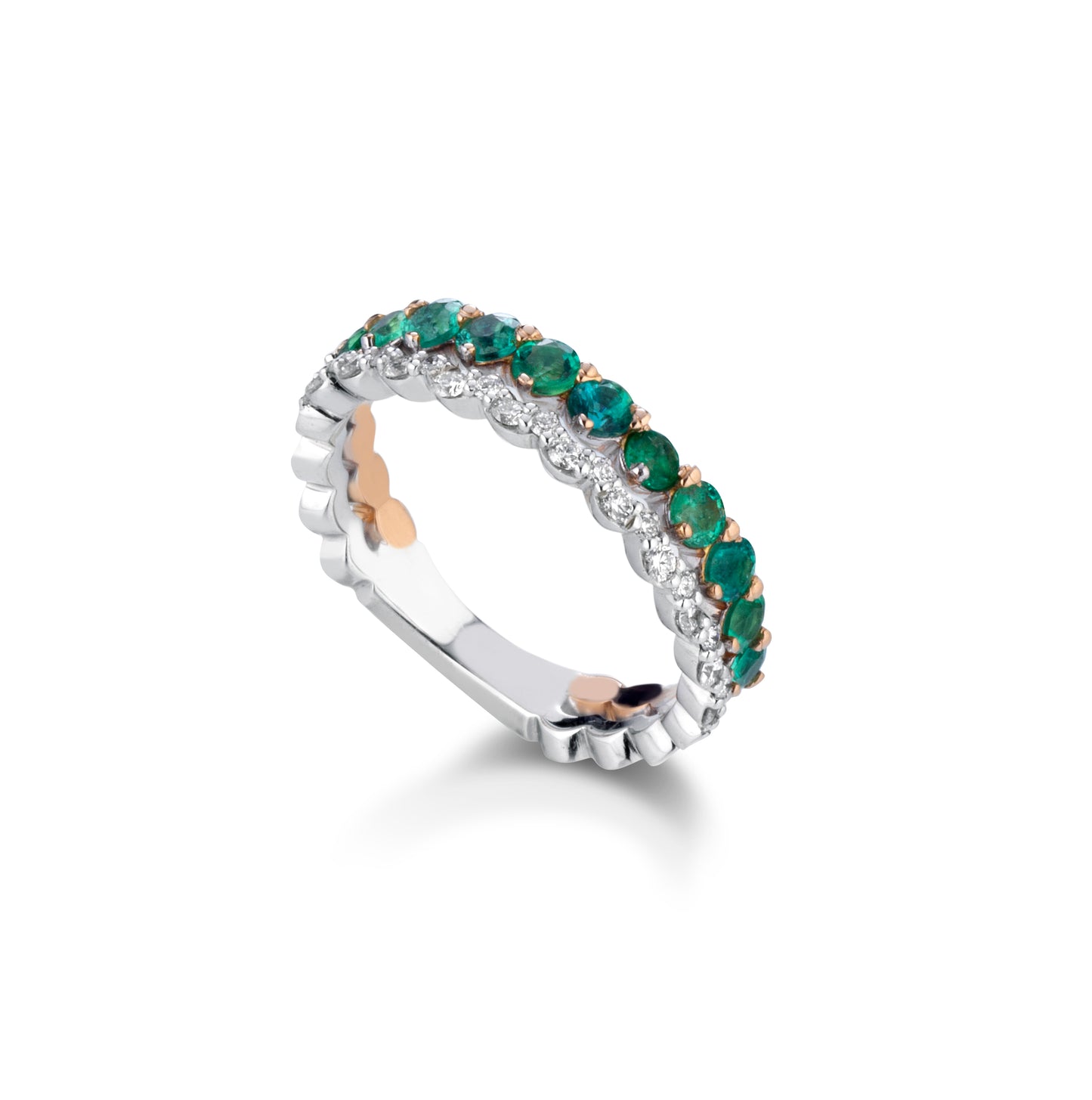 asd271- Anello smeraldi e diamanti