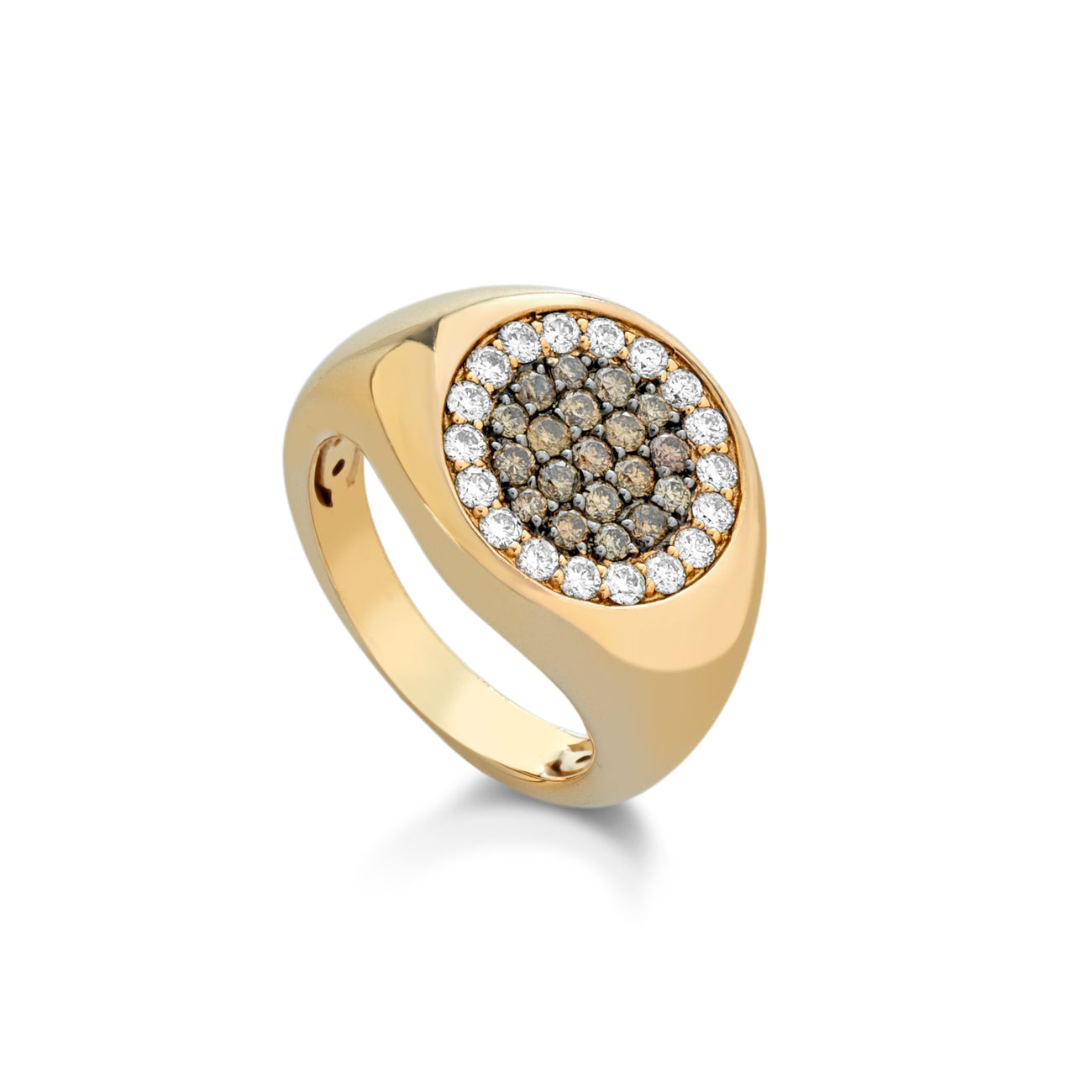 AND10- ANELLO DIAMANTI BIANCHI E BROWN