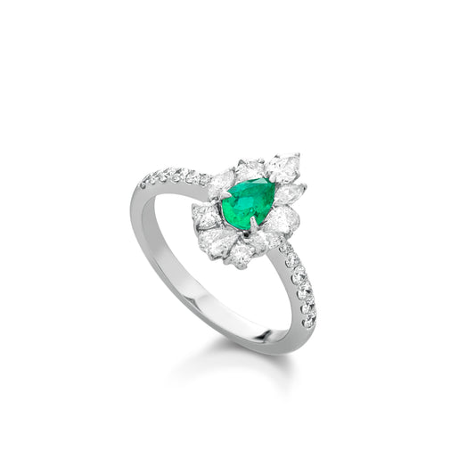 ANDS01- ANELLO DIAMANTI E SMERALDO
