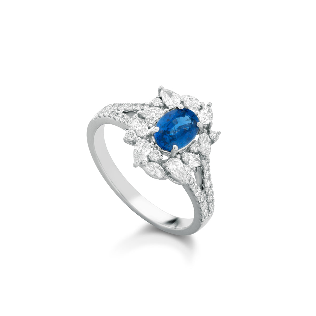 ANNEW04- ANELLO IN ORO DIAMANTI E ZAFFIRI