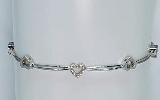 OUT86- BRACCIALE DIAMANTI "CUORI"