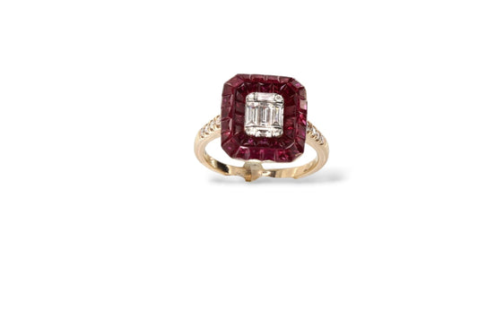 ANPSAN1 Anello diamanti e rubini