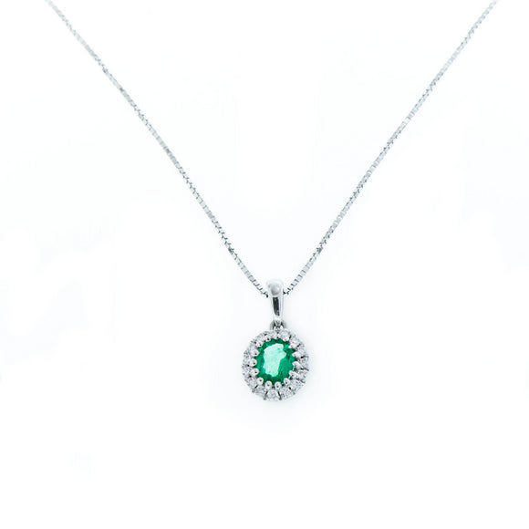 gsd04 - Girocollo smeraldo diamanti