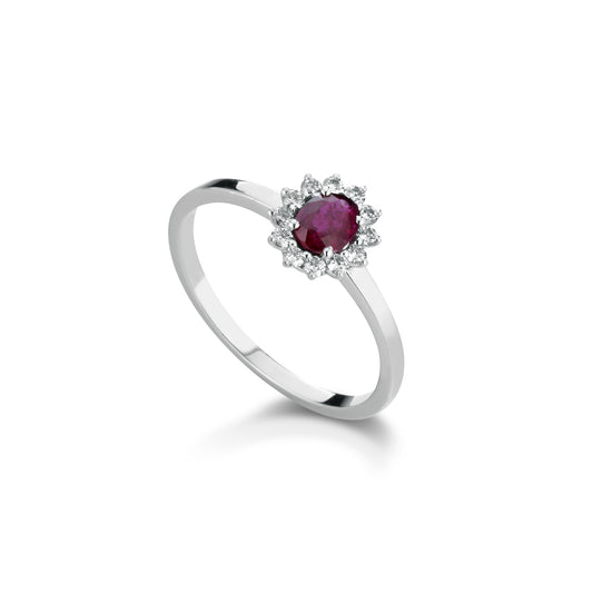 ard20 - Anello rubino diamanti