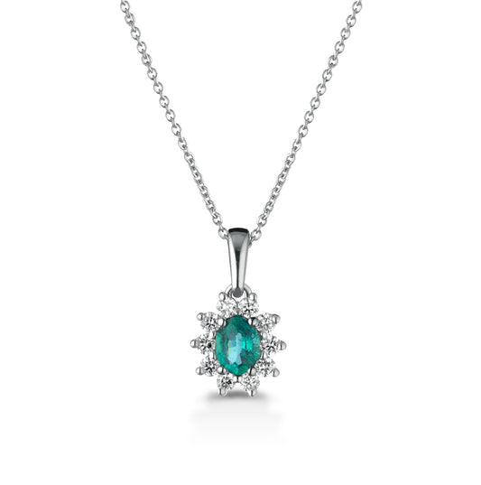 gsd07 Girocollo smeraldo diamanti