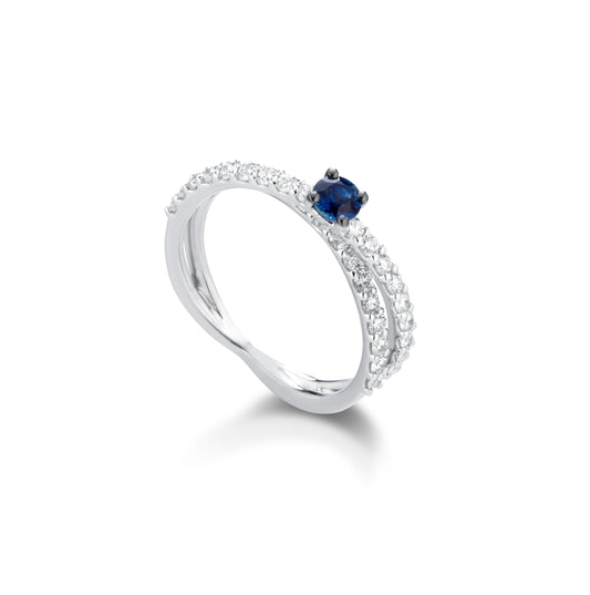 azd20 - Anello zaffiro diamanti