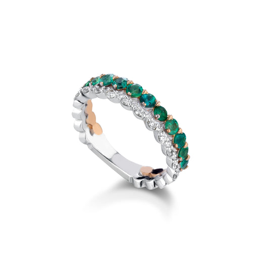 asd271- Anello smeraldi e diamanti