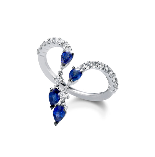 azd22 - Anello zaffiri diamanti
