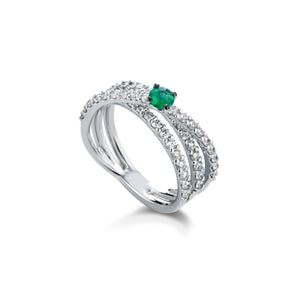 asd16 - Anello smeraldo diamanti
