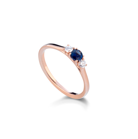 azd09 - Anello zaffiro e diamanti