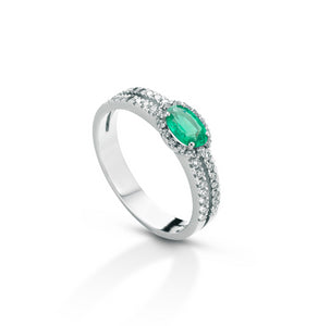 asd04 -Anello smeraldo diamanti